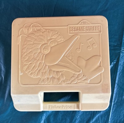 Vtg 1983 Fisher Price Sesame Street Big Bird Portable Record Player- 33/45 WORKS-image