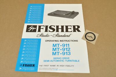 Vtg Fisher Studio Standard MT911 MT912 MT913 Turn Table Operating Instructions-image