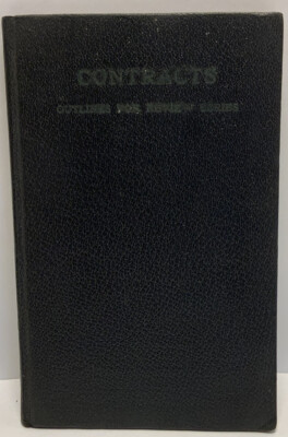 Vintage Leather-Bound Law Book, “Contracts” Outlines for Review Series 1927-image