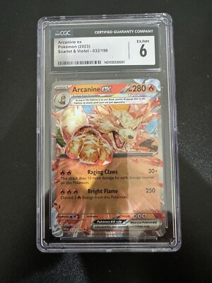 Pokemon Arcanine EX Scarlet Violet Holo CGC Graded 6 Not PSA Card-image