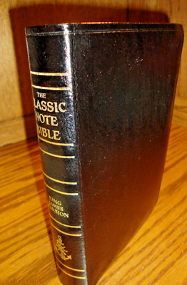 KJV Old New Testaments King James Genuine Leather Cover Classic Note Bible   Box-image