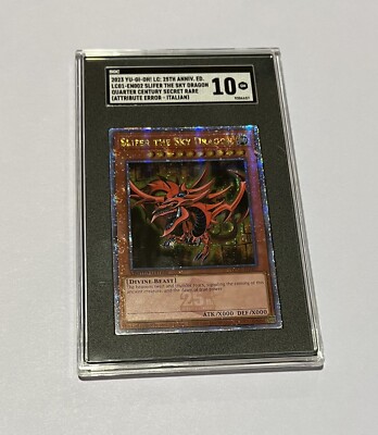 SGC 10 GM Yu-Gi-Oh! Slifer The Sky Dragon #LC01-EN002 Quarter Century SR Error-image