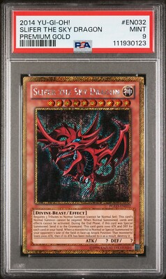 PSA MINT 9 2014 YU-GI-OH! PREMIUM GOLD #EN032 SLIFER THE SKY DRAGON PREMIUM GOLD-image