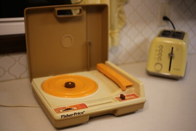 Vintage Fisher Price Portable Phonograph Record Player WORKS 1978 #825 W/ Box-image