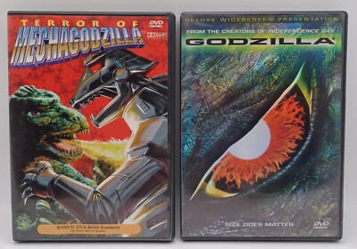2 Godzilla DVD Movies - Terror of Mechagodzilla 1978 + Godzilla 1998 (NM+)-image