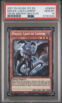 2021 PSA 10 YUGIOH ANCIENT BATTLES 1ST ED SECRET RARE MALICE LADY OF LAMENT 💫-image