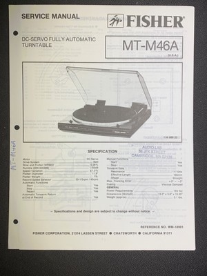 Fisher MT-M46A Service Manual Servo DC Servo Fully Automatic Turntable Original-image