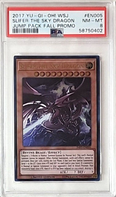 Yugioh PSA 8 NM-MT 2017 Slifer The Sky Dragon JMPS-EN005 LE Ultra Rare-image