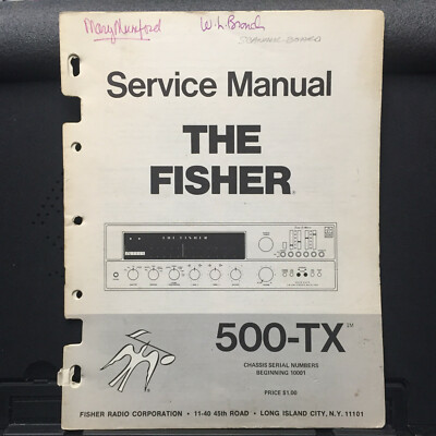 Vtg Fisher Service Manual for the 500-TX Receivers 1968 ~ Original-image