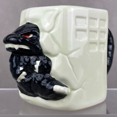 1996 Banpresto Godzilla Ceramic 3D Mug Cup Kaiju Figurine New w/ Box-image