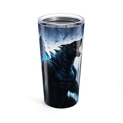 Godzilla Tumbler 20oz, Kaiju Gojira Cup, Creature Feature Drinkware, Coffee Mug-image