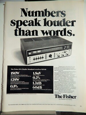 FISHER STEREO RECEIVER/ SKALLORNA PIPE TOBACCO  1973 ORIGINAL VTG ADVERTISEMENT -image