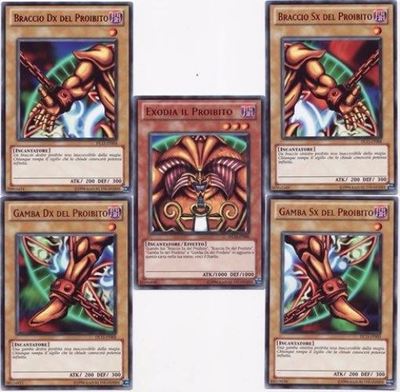 YU-GI-OH! Exodia The Forbidden Complete Italian Set DL11 Red Title Near Mint-image