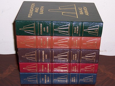 Easton Press FOUNDATION SERIES Isaac Asimov 5 vols Prelude Forward Edge Trilogy-image