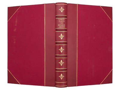 Three Plays by Henrik Ibsen, Signed Custom Binding by the Harcourt Bindery-image