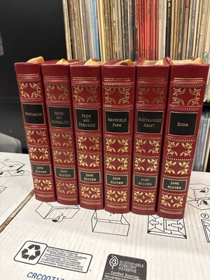 Jane Austen Six Volumes Set Easton Press Leatherbound 6 Vols Vintage NM Complete-image
