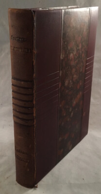 ANTIQUE FRENCH LEATHER BOOK GUSTAVE FLAUBERT MADAME BOVARY CHAHINE ILLUSTRATED-image
