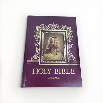Vtg Holy Bible Deluxe Parish Edition Catholic Bonded Leather Hardcover W/Name-image