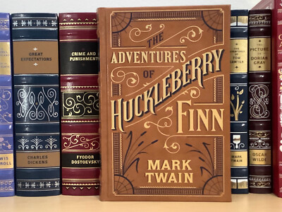 The Adventures of Huckleberry Finn by Mark Twain - leatherbound  H/C - Very Good-image