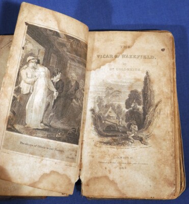 1817 The Vicar of Wakefield by Dr. Goldsmith - Walker Edwards Leather Bound Old!-image