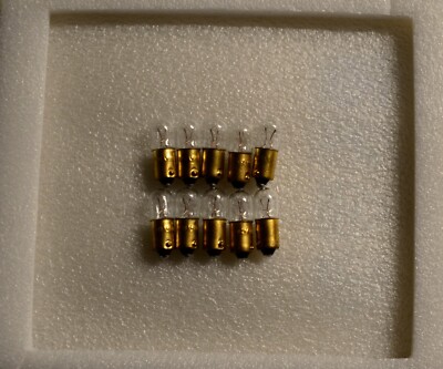 (10)BAYONET #1847 INCANDESCENT CEC LAMP/6.3v .15A BA9s/Fisher 50-R & 70-RT TUNER-image