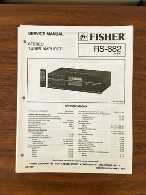Fisher RS-882 Receiver Service Manual *Original*-image