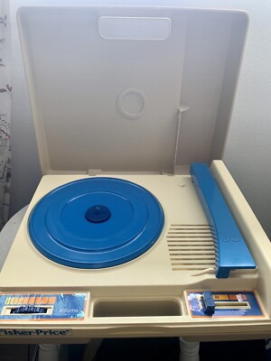 Vintage 1978 Fisher Price Record Player Blue Turntable 825 Needs Repair-image