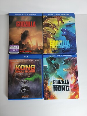Godzilla Monsterverse BluRay DVD Lot Of 4! 3 Films Like New, GvK Still Sealed US-image