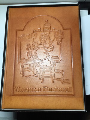 BRAND NEW NORMAN ROCKWELL LEATHERBOUND BOOK OF ART LIMITED 227/874, 95 SMITHMARK-image
