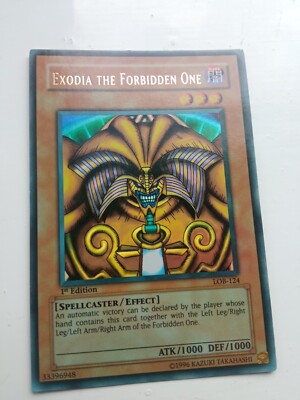 YU-GI-OH! Exodia the Forbidden One 2002 English LOB-124 1st Edition AE-image