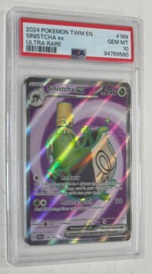Pokemon TCG Twilight Massacre Sinistcha EX Holo PSA Graded Gem 10-image