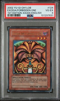 Exodia The Forbidden One - LOB-124 1st Edition Used PSA Graded Rare Print!-image