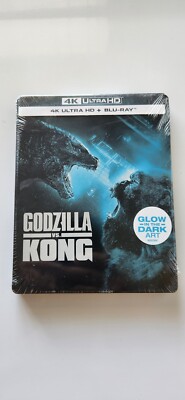 Godzilla vs Kong (2024, 4K Ultra HD+Blu-ray) Steelbook Glow In Dark NEW! SEALED!-image