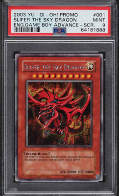 2003 YUGIOH GBI-001 SLIFER THE SKY DRAGON SECRET RARE PROMO PSA 9 MINT #6418188-image