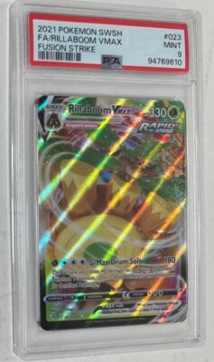 Pokemon TCG Rillaboom Vmax Fusion Strike Holo PSA Graded 9-image