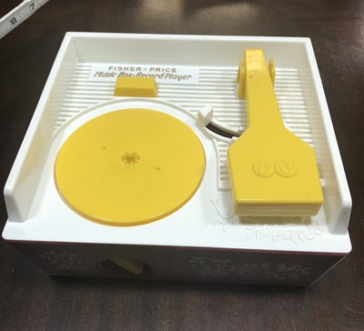 Mattel Fisher Price Music Box Record Player With 3 Records Works, Spins  READ-image