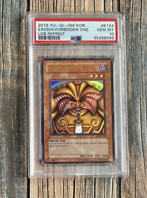 2003 Yugioh Korean Exodia The Forbidden One PSA 10 LOB-K124 Reprint  POP 15-image