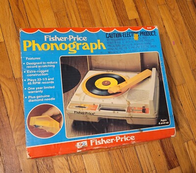 Vintage 1978 Fisher Price Record Player Turntable #825 33 45 RPM TESTED WORKING-image
