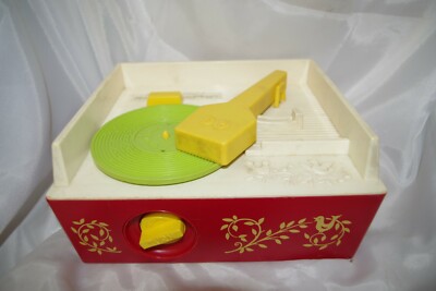 75 Vintage 1971 Fisher Price 995 Music Box Record Player & 6 Records Works!-image