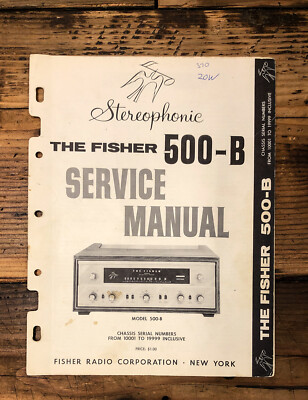 Fisher Model 500B 500-B Receiver  Service Manual *Original*-image