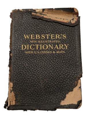 WEBSTER'S New ILLUSTRATED DICTIONARY w/ U.S. CENSUS & MAPS 1911 Leather Bound-image