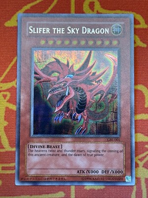YUGIOH SLIFER THE SKY DRAGON SECRET RARE LP GBI-001 YUGI ANIME-image