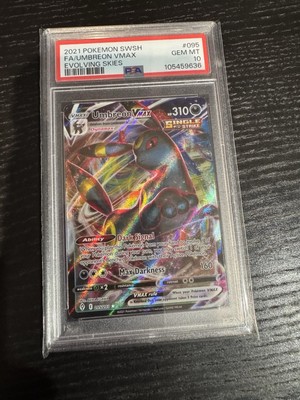 Pokemon TCG Umbreon VMax Evolving Skies Holo PSA Graded 10 Gem Card-image