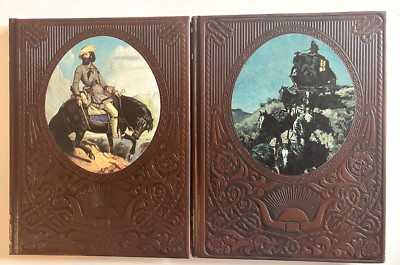 Time Life Old West Lot of 2 Expressmen Trailblazers Leatherette History-image