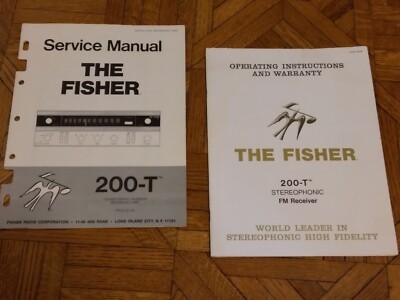 Vintage Orig Fisher 200-T Receiver Service & Operators & Schematic Manual & Warr-image