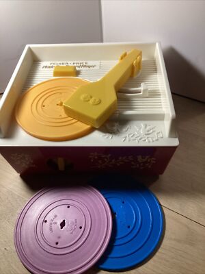 Mattel Fisher Price Music Box Record Player W/3Records 2014 Version Tested Works-image