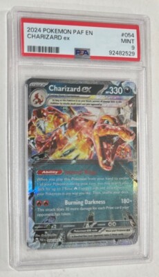 Pokemon TCG Charizard Ex Paldean Fates PSA Graded Near Mint 9 Scarlet Violet-image