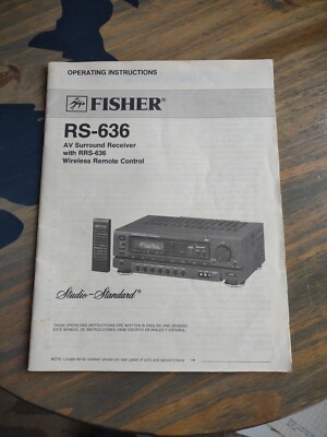 FISHER RS-636 AV SURROUND RECEIVER OPERATING INSTRUCTIONS 34 PAGES-image