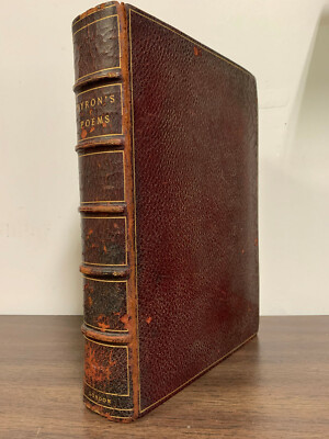 1852 THE ILLUSTRATED BYRON with upwards of 200 engravings Leather binding-image
