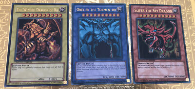 YUGIOH LC01 EGYPTIAN GOD CARD SET Ultra Rare Inc Slifer, Ra, Obelisk BRAND NEW!-image